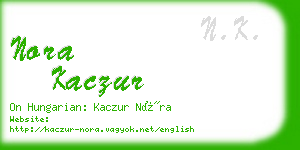 nora kaczur business card